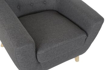 FAUTEUIL POLYESTER CAOUTCHOUC 83X80X81 GRIS MB179941 2