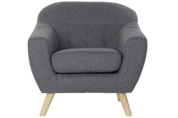 FAUTEUIL POLYESTER CAOUTCHOUC 83X80X81 GRIS MB179941 6