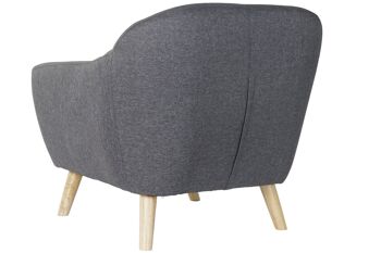 FAUTEUIL POLYESTER CAOUTCHOUC 83X80X81 GRIS MB179941 7