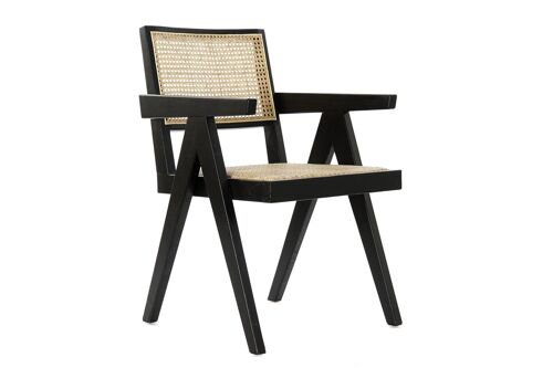 SILLA OLMO RATAN 56,5X60X86 REJILLA NEGRO MB180563