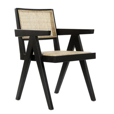 SILLA OLMO RATAN 56,5X60X86 REJILLA NEGRO MB180563