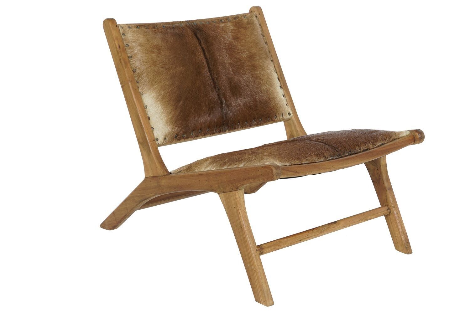 POLTRONA TEAK PELLE 65X78X68 MARRONE COW MB182320