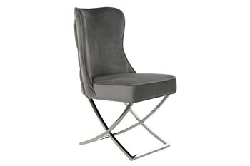 CHAISE ACIER POLYESTER 53X64X99,5 GRIS MB182545 1