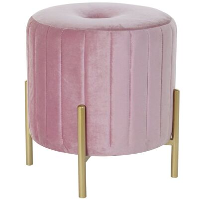 REPOSAPIES VELVET METAL 44X44X46 TERCIOPELO ROSA MB182982