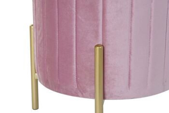 REPOSE PIED METAL VELOURS 44X44X46 VELOURS ROSE MB182982 3