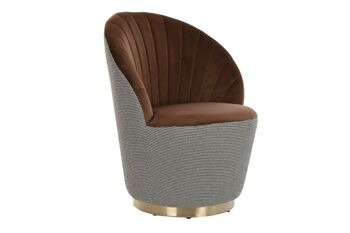 FAUTEUIL POLYESTER 69X66X85 MARRON MB183337 1