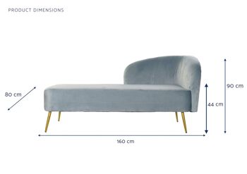 CHAISELONGUE POLYESTER PIN 160X80X90 VELOURS MB184873 5