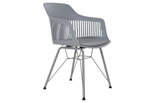 SILLA PP METAL 56X53X81 MATE GRIS CLARO MB185150