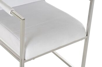 FAUTEUIL ACIER POLYESTER 56X68X92 BLANC MB185291 2