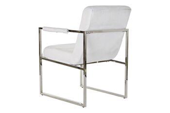 FAUTEUIL ACIER POLYESTER 56X68X92 BLANC MB185291 7