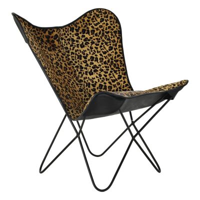 METAL LEATHER CHAIR 73X70X93 BLACK LEOPARD MB185301