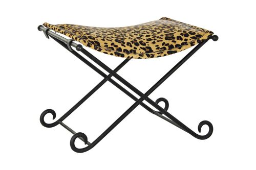 REPOSAPIES METAL PIEL 55X45X41 LEOPARDO MARRON MB185302