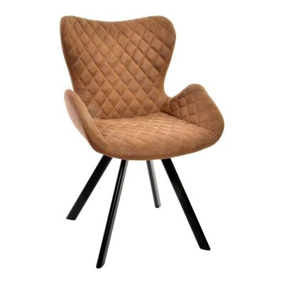 CHAIR PU METAL 50X60,5X83 LIGHT BROWN MB185936