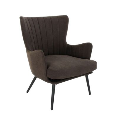 POLYESTER MDF ARMCHAIR 74X57X90 BROWN MB186000