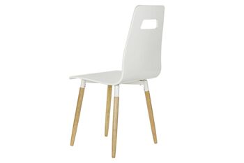 CHAISE CAOUTCHOUC BOIS 43X50X88 BLANC MB185946 6