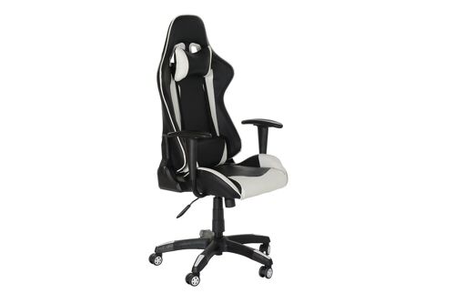 SILLA PU METAL 70X55X139 GAMER RUEDAS NEGRO MB186112