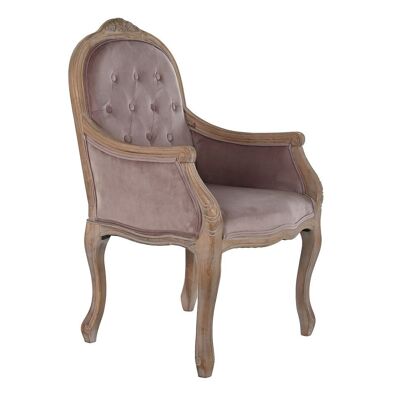 RUBBERWOOD LINEN ARMCHAIR 62X55X100 PINK MB187994