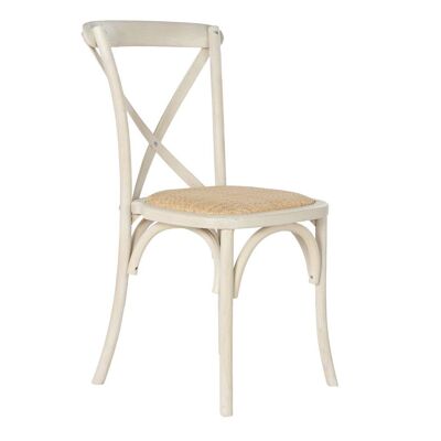 WOODEN RATAN CHAIR 49X44X88 CROSSBACK DECAPE MB187997