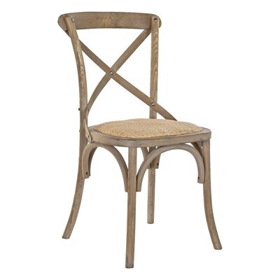 RUBBERWOOD POLYESTER CHAIR 44X44X88 CROSSBACK MB187999