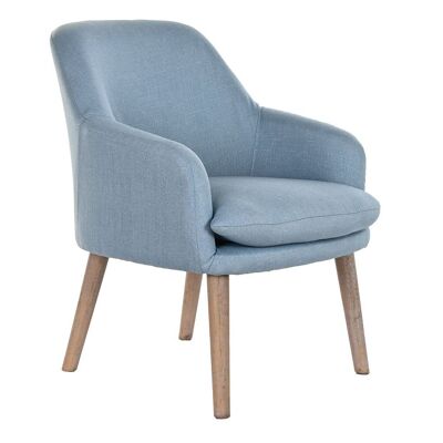 POLYESTER WOOD ARMCHAIR 61X68X78 BLUE MB188010