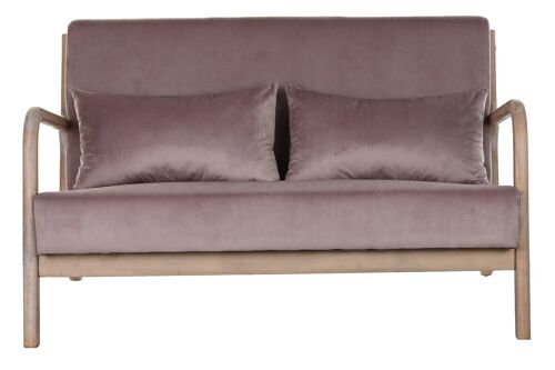 SOFA POLIESTER RUBBERWOOD 122X85X74 2 PLAZAS ROSA MB188020