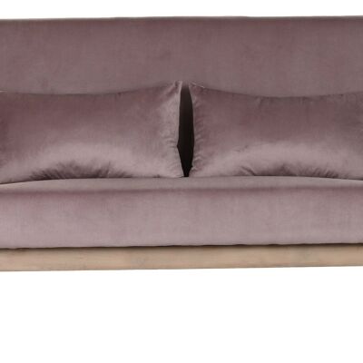 SOFA AUS GUMMIHOLZ UND POLYESTER 122X85X74 2 SITZE ROSA MB188020