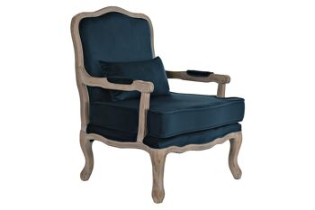 FAUTEUIL BOIS POLYESTER 70X66X95,5 TURQUOISE MB188028 1