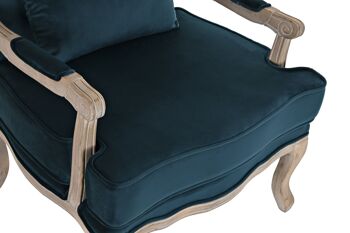 FAUTEUIL BOIS POLYESTER 70X66X95,5 TURQUOISE MB188028 2