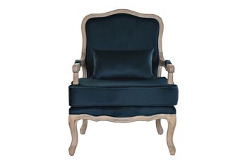 FAUTEUIL BOIS POLYESTER 70X66X95,5 TURQUOISE MB188028 6