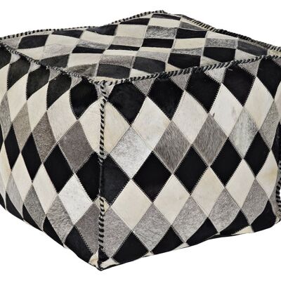 POUF PELLE POLIESTERE 45X45X40 ROMBOSI MARRONE MB190044