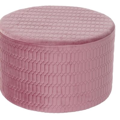 FOOTREST POLYESTER MDF 55X55X35 PINK MB190845