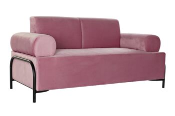 CANAPÉ MÉTAL POLYESTER 154X76X76 ROSE MB190862 6