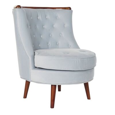 POLYESTER WOODEN ARMCHAIR 65X69X80 SKY BLUE MB190883