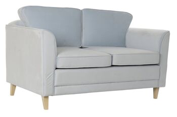 CANAPÉ POLYESTER BOIS 136X76X82 BLEU CIEL MB190885 6