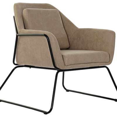 FAUTEUIL METAL POLYESTER 75X76X81 BEIGE MB191426