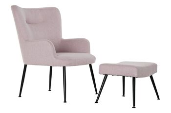 FAUTEUIL SET 2 METAL POLYESTER 70X60X84 45,5X37X35,5 MB191899 1