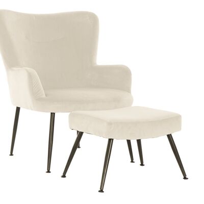 FAUTEUIL SET 2 POLYESTER METAL 70X60X84 45,5X37X35,5 MB191900