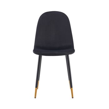 Lot de 2 chaises de salle à manger en velours NOIR NUOVA pour la cuisine, le salon, l'intérieur et l'hôtellerie THINIA HOME 2