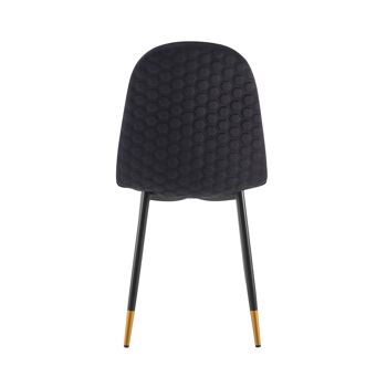 Lot de 2 chaises de salle à manger en velours NOIR NUOVA pour la cuisine, le salon, l'intérieur et l'hôtellerie THINIA HOME 4