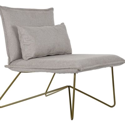 FAUTEUIL METAL POLYESTER 66X78X75 AVEC COUSSIN BEIGE MB192408