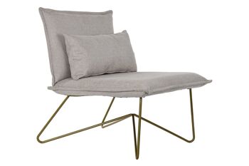 FAUTEUIL METAL POLYESTER 66X78X75 AVEC COUSSIN BEIGE MB192408 1