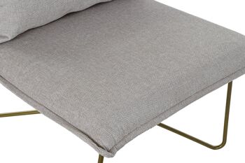 FAUTEUIL METAL POLYESTER 66X78X75 AVEC COUSSIN BEIGE MB192408 3