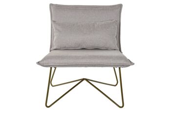 FAUTEUIL METAL POLYESTER 66X78X75 AVEC COUSSIN BEIGE MB192408 6