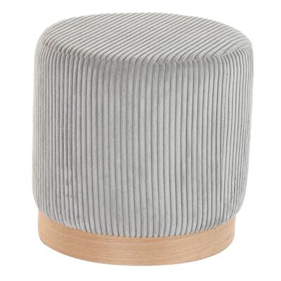 POLYESTER PINE FOOTREST 40X40X40 GRAY CORDUROY MB192417