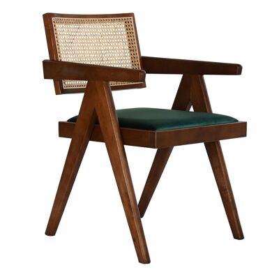 ELM RATAN CHAIR 55X54X82 GREEN UPHOLSTERY MB193696