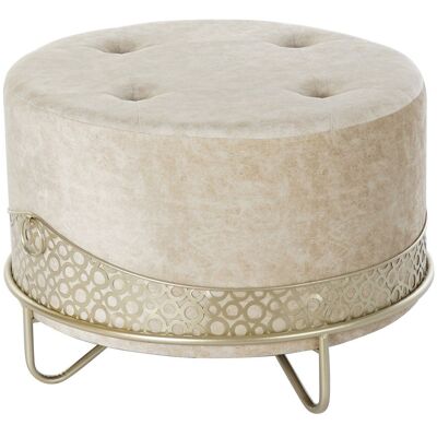 REPOSE PIED METAL POLYESTER 63X63X42 BEIGE MB193712