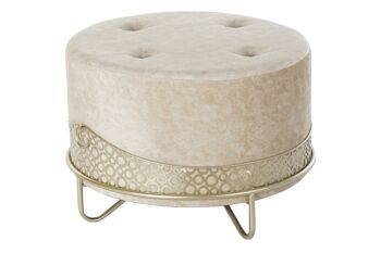 REPOSE PIED METAL POLYESTER 63X63X42 BEIGE MB193712 1