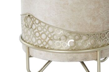 REPOSE PIED METAL POLYESTER 43X43X43 BEIGE MB193714 4