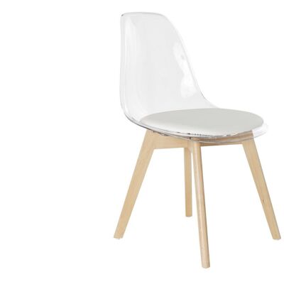 POLYCARBONATE WOOD CHAIR 54X47X81 UPHOLSTERED MB194129