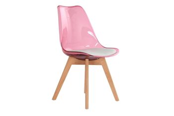 CHAISE PVC BOULEAU 54X47X81 ROSE MB194135 1